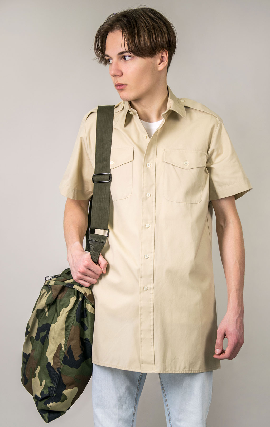 Рубашка армейская короткий рукав fawn (khaki) Англия