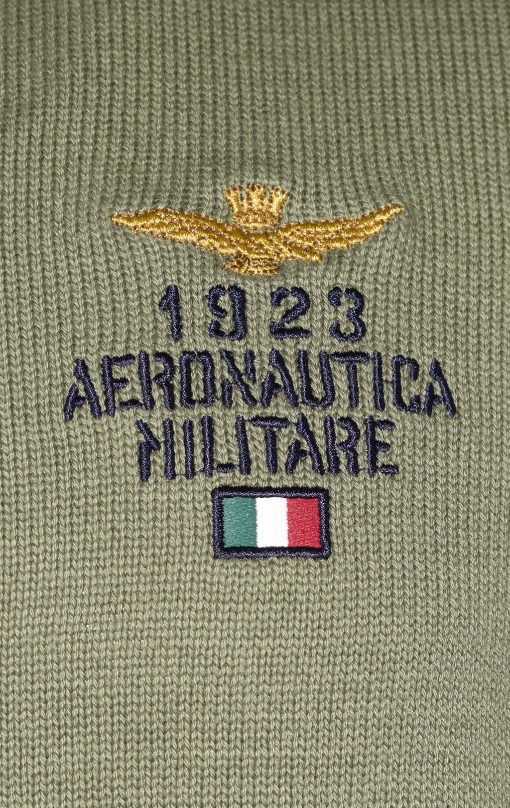 Свитер с капюшоном AERONAUTICA MILITARE big size SS 23/BG verde militare (MA 1422) 