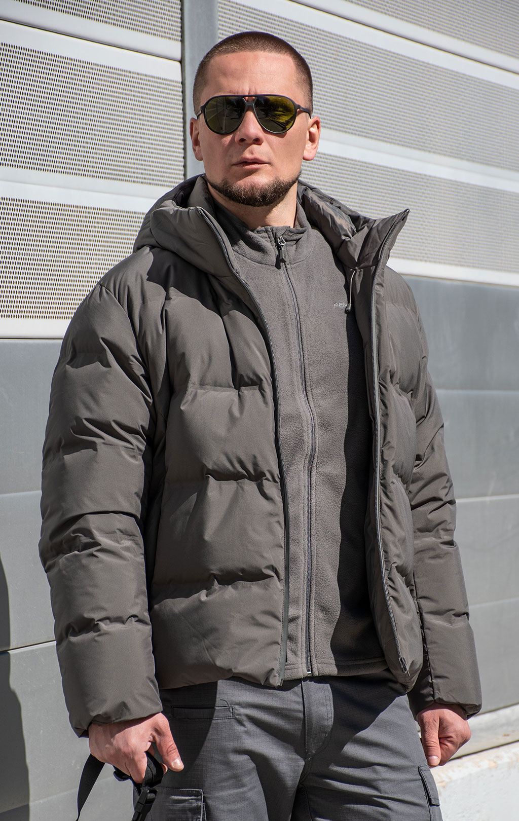 Куртка-пуховик Pentagon OMEGA утеплённая с капюшоном grey cinder 08052 пух