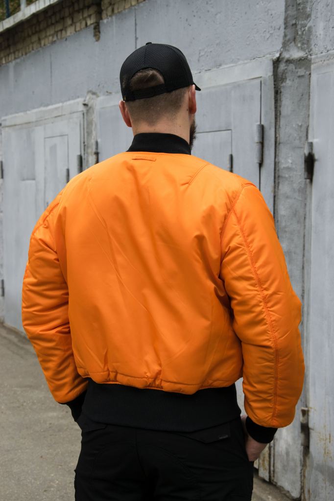 Оранжевая подкладка бомбера Альфа Индастриз